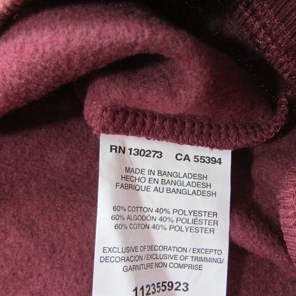 Wrangler Girl's LG Long Sleeve Logo Crewneck Pullover Sweatshirt Burgundy - Picture 3 of 3